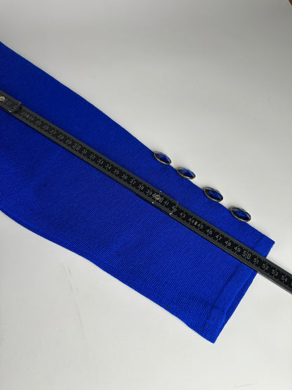 Vintage Yves Saint Laurent Wool Blend Dress Bright Blue M