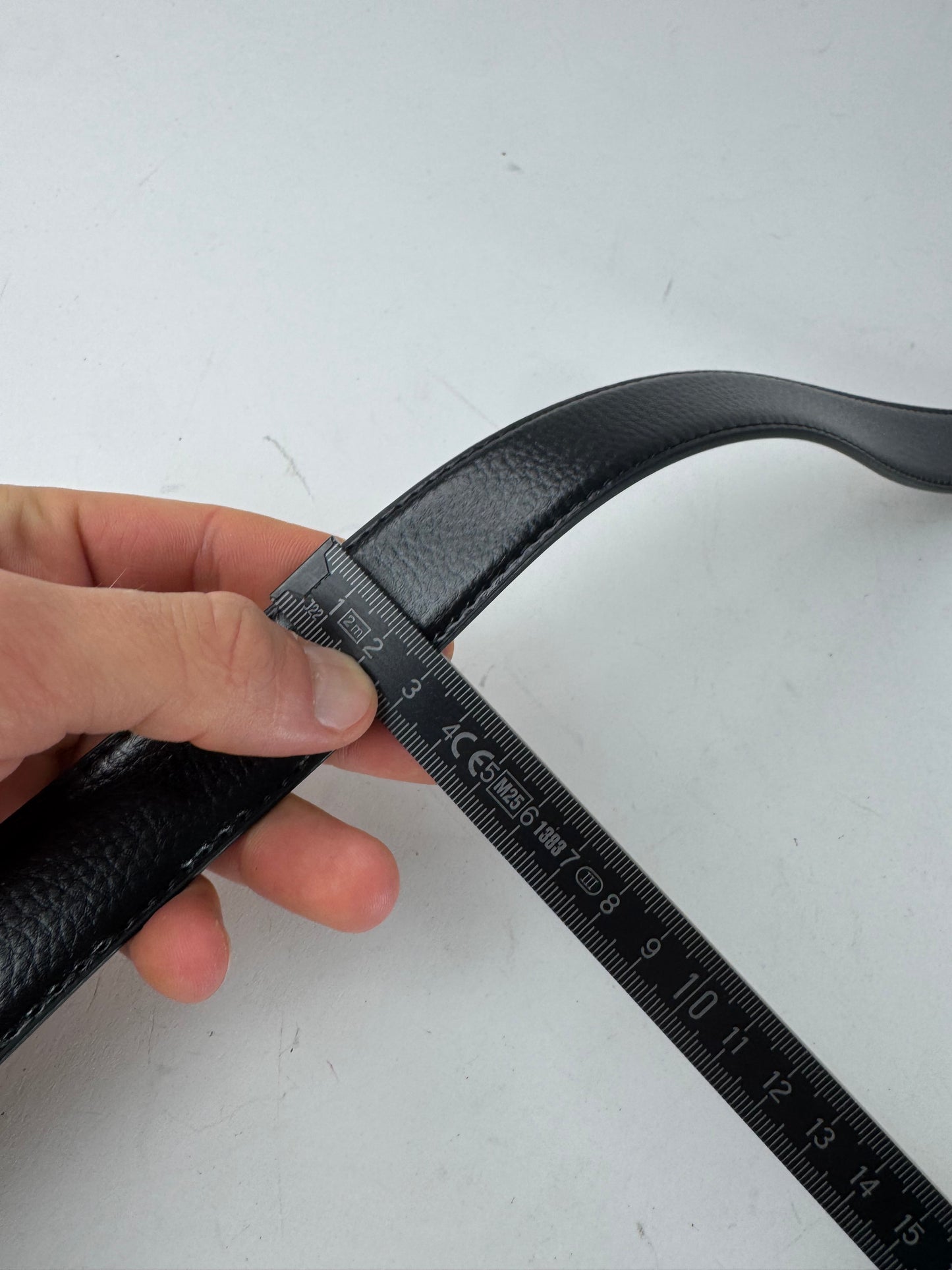 Vintage Celine Paris Carriage Logo Leather Belt Black