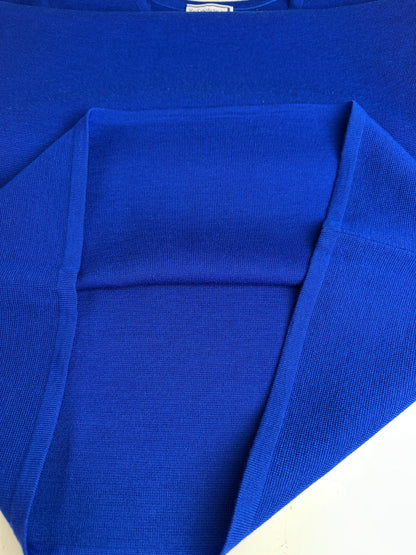 Vintage Yves Saint Laurent Wool Blend Dress Bright Blue M