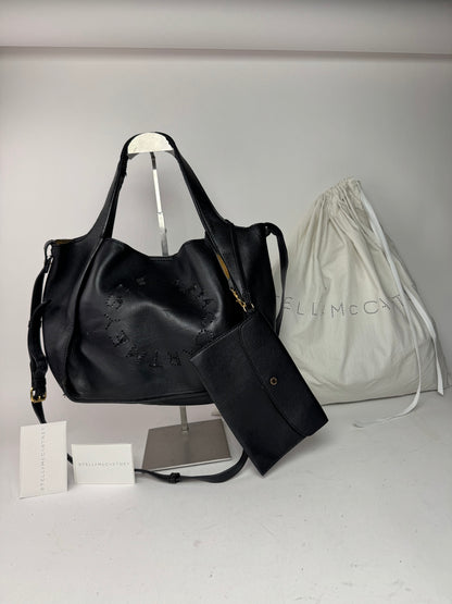 Sac à main Stella Mc Cartney en cuir vegan avec logo noir