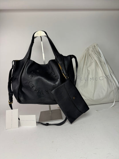 Sac à main Stella Mc Cartney en cuir vegan avec logo noir