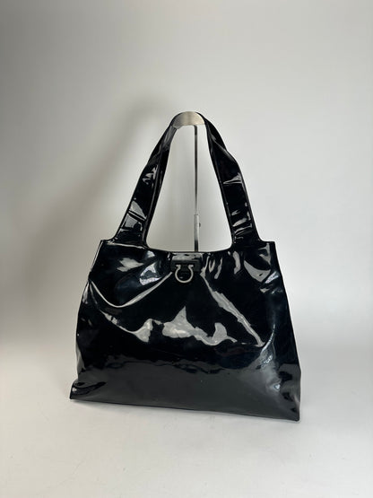 Vintage Salvatore Ferragamo Patent Leather Bag Black