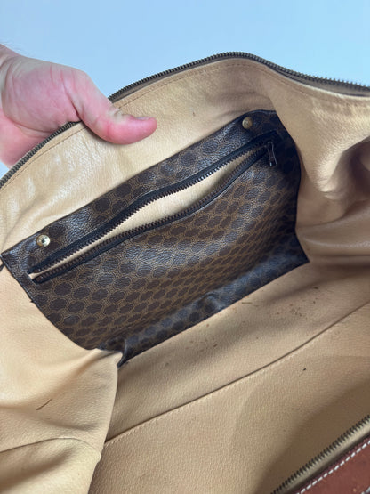 Vintage Celine Paris Triomphe Monogram Duffel Bag brown