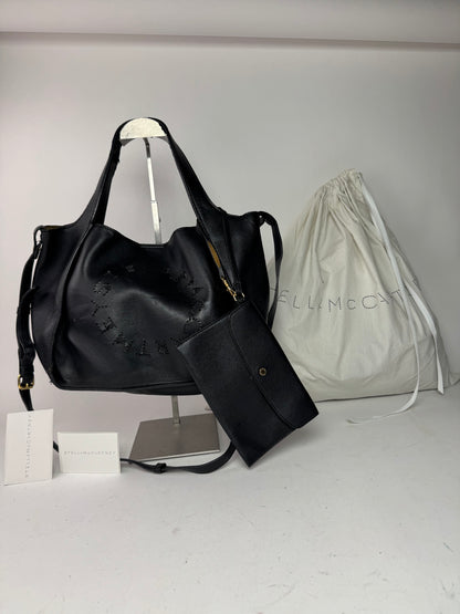 Sac à main Stella Mc Cartney en cuir vegan avec logo noir