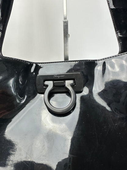 Vintage Salvatore Ferragamo Patent Leather Bag Black