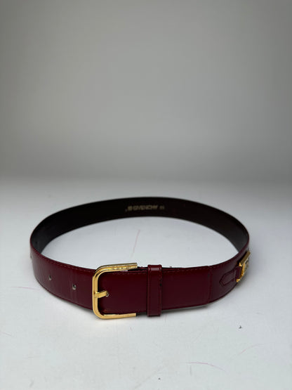 Vintage Givenchy 4G Logo Leather Belt Burgundy 65