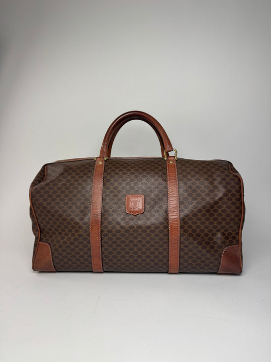 Vintage Celine Paris Triomphe Monogram Duffel Bag brown
