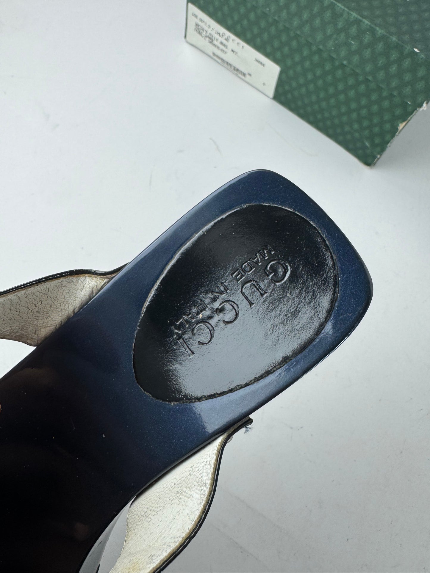 Vintage Gucci Patent Leather Horsebit Sandals Black EU38