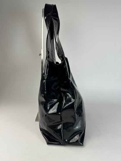 Vintage Salvatore Ferragamo Patent Leather Bag Black