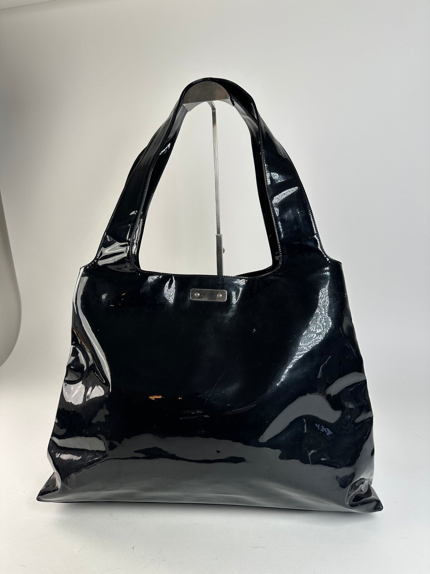 Vintage Salvatore Ferragamo Patent Leather Bag Black