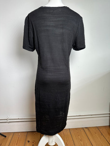Vintage Yves Saint Laurent T-Shirt Dress Black L