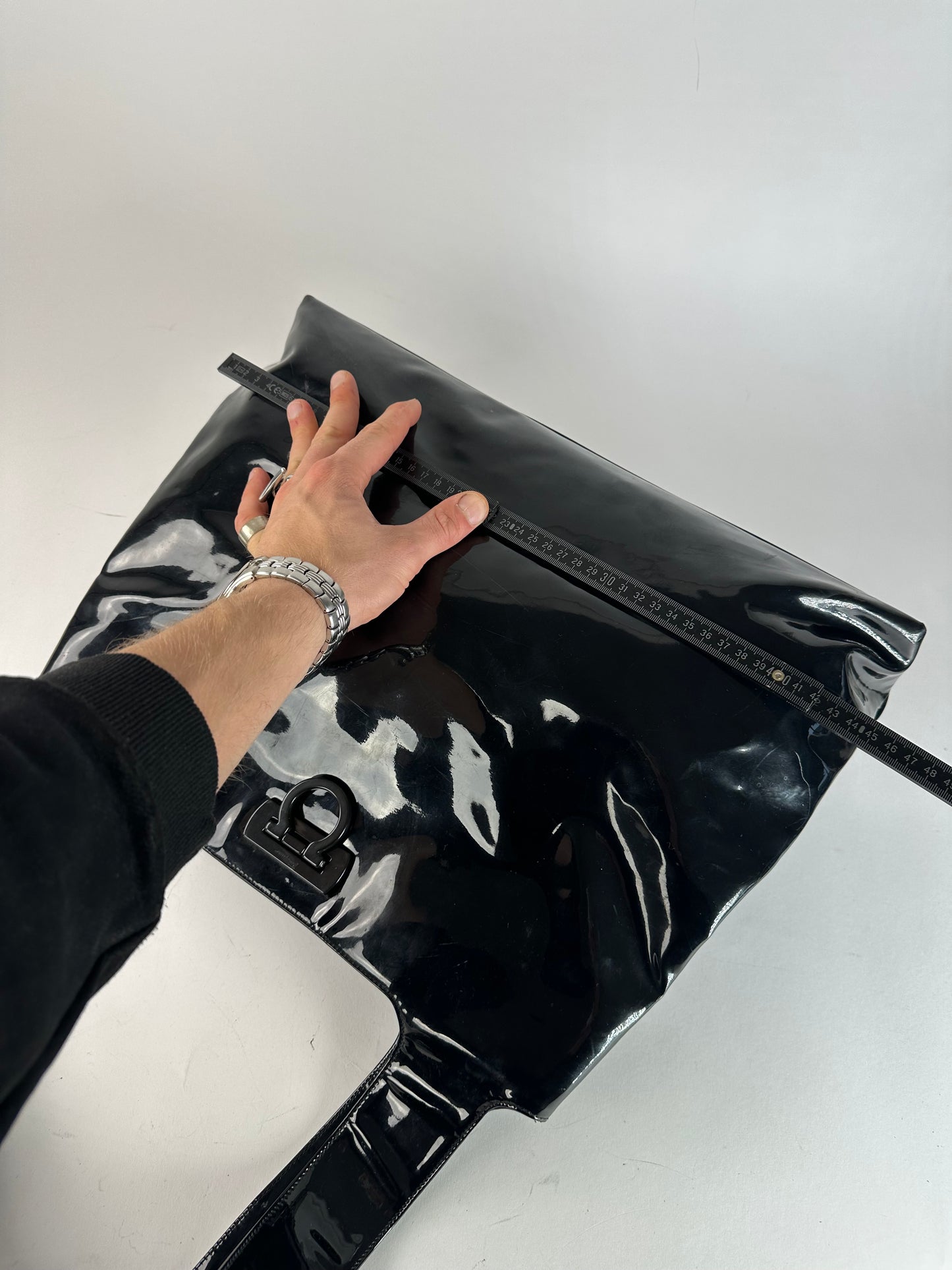 Vintage Salvatore Ferragamo Patent Leather Bag Black