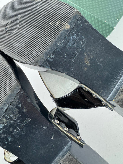 Vintage Gucci Patent Leather Horsebit Sandals Black EU38