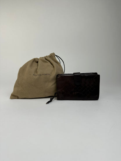 Vintage Bottega Veneta Intrecciato Bifold Wallet Late 1990s Dark Brown