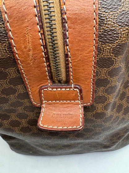 Vintage Celine Paris Triomphe Monogram Duffel Bag brown