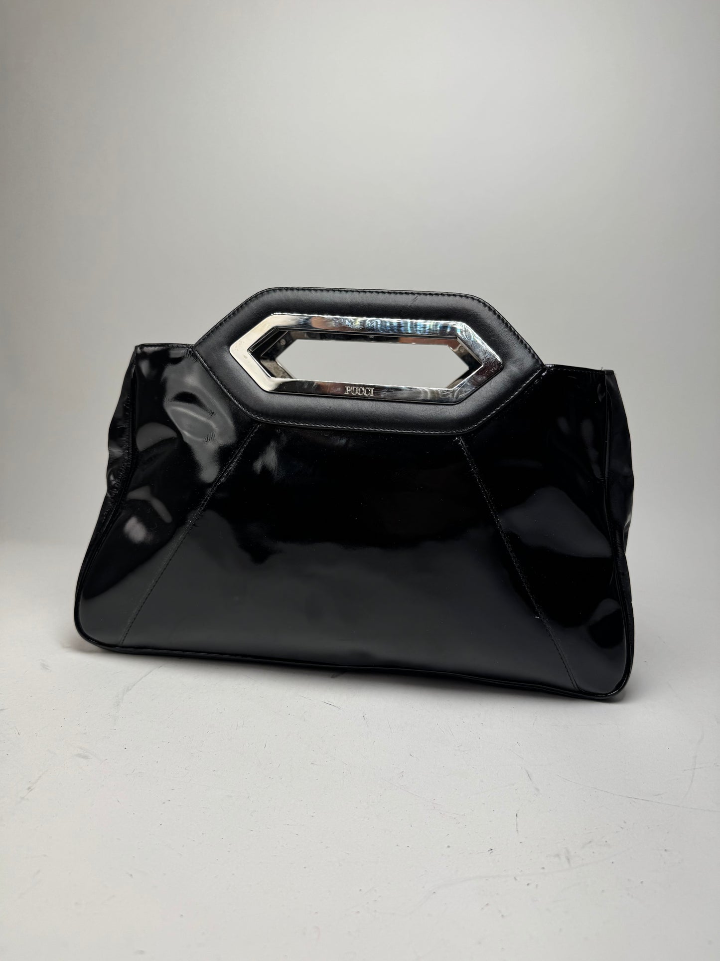 Vintage Emilio Pucci Patent leather Tote Bag black