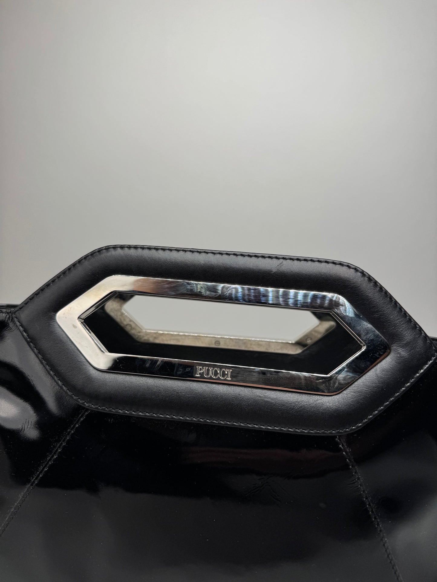 Vintage Emilio Pucci Patent leather Tote Bag black
