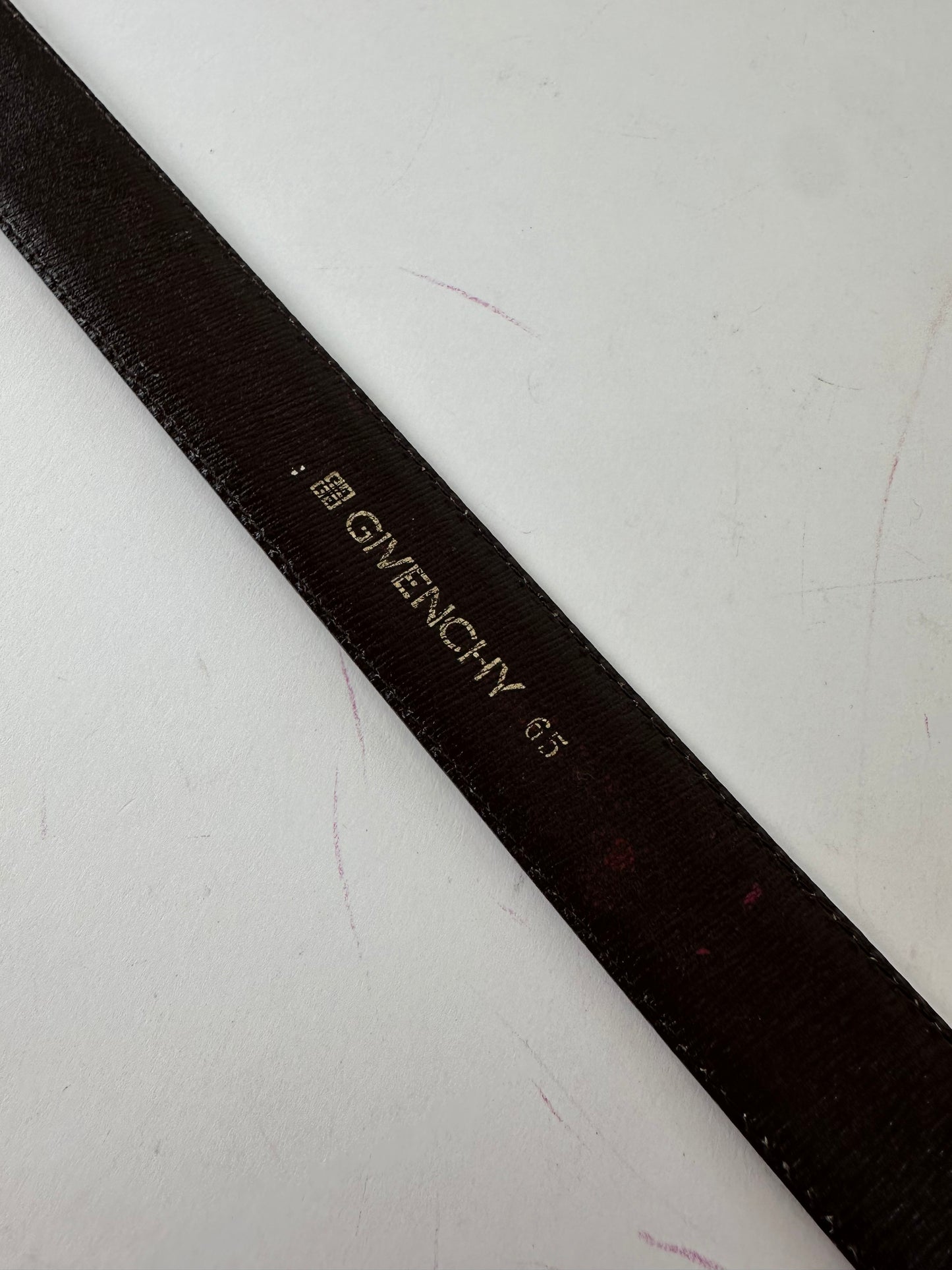 Vintage Givenchy 4G Logo Leather Belt Burgundy 65