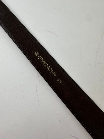 Vintage Givenchy 4G Logo Leather Belt Burgundy 65
