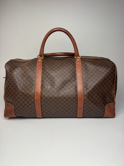 Vintage Celine Paris Triomphe Monogram Duffel Bag brown