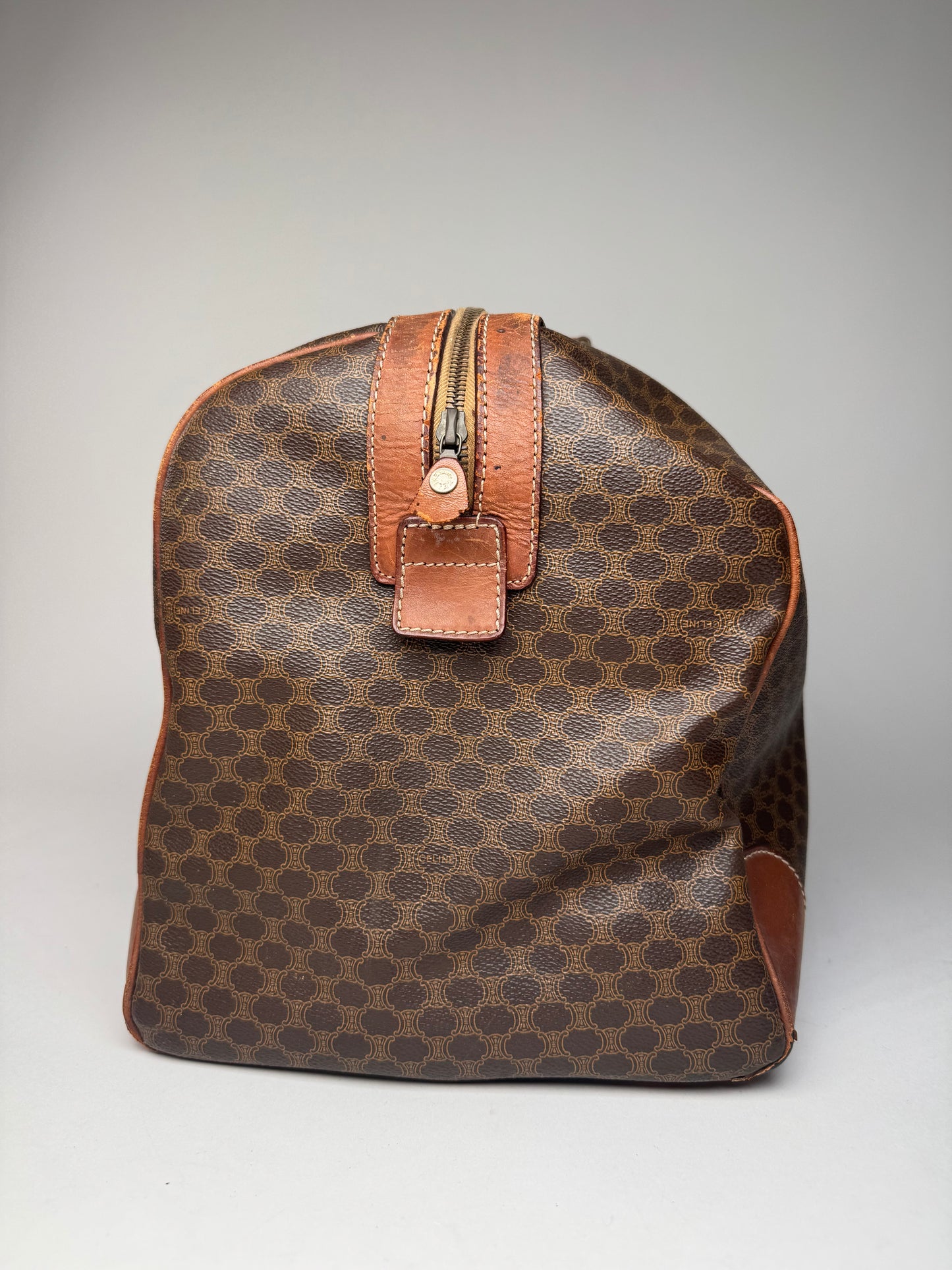 Vintage Celine Paris Triomphe Monogram Duffel Bag brown