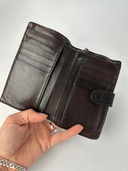 Vintage Bottega Veneta Intrecciato Bifold Wallet Late 1990s Dark Brown