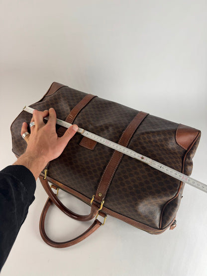 Vintage Celine Paris Triomphe Monogram Duffel Bag brown