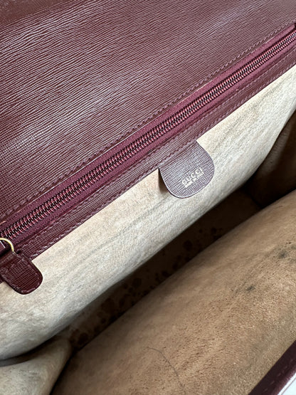 Vintage Gucci 2Way Leather Briefcase Burgundy
