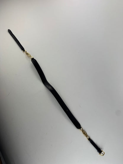 Vintage Celine Leather belt black gold