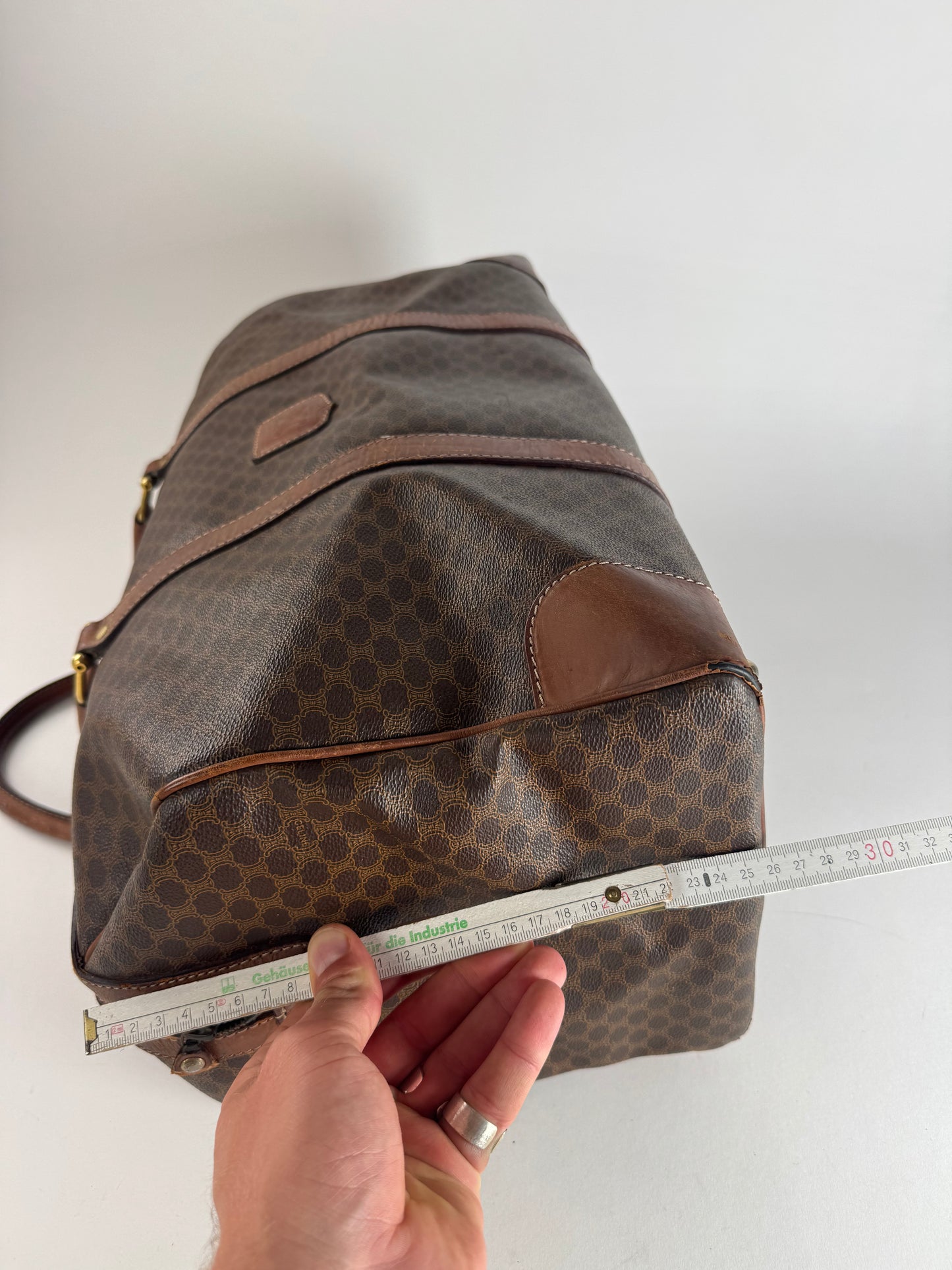 Vintage Celine Paris Triomphe Monogram Duffel Bag brown