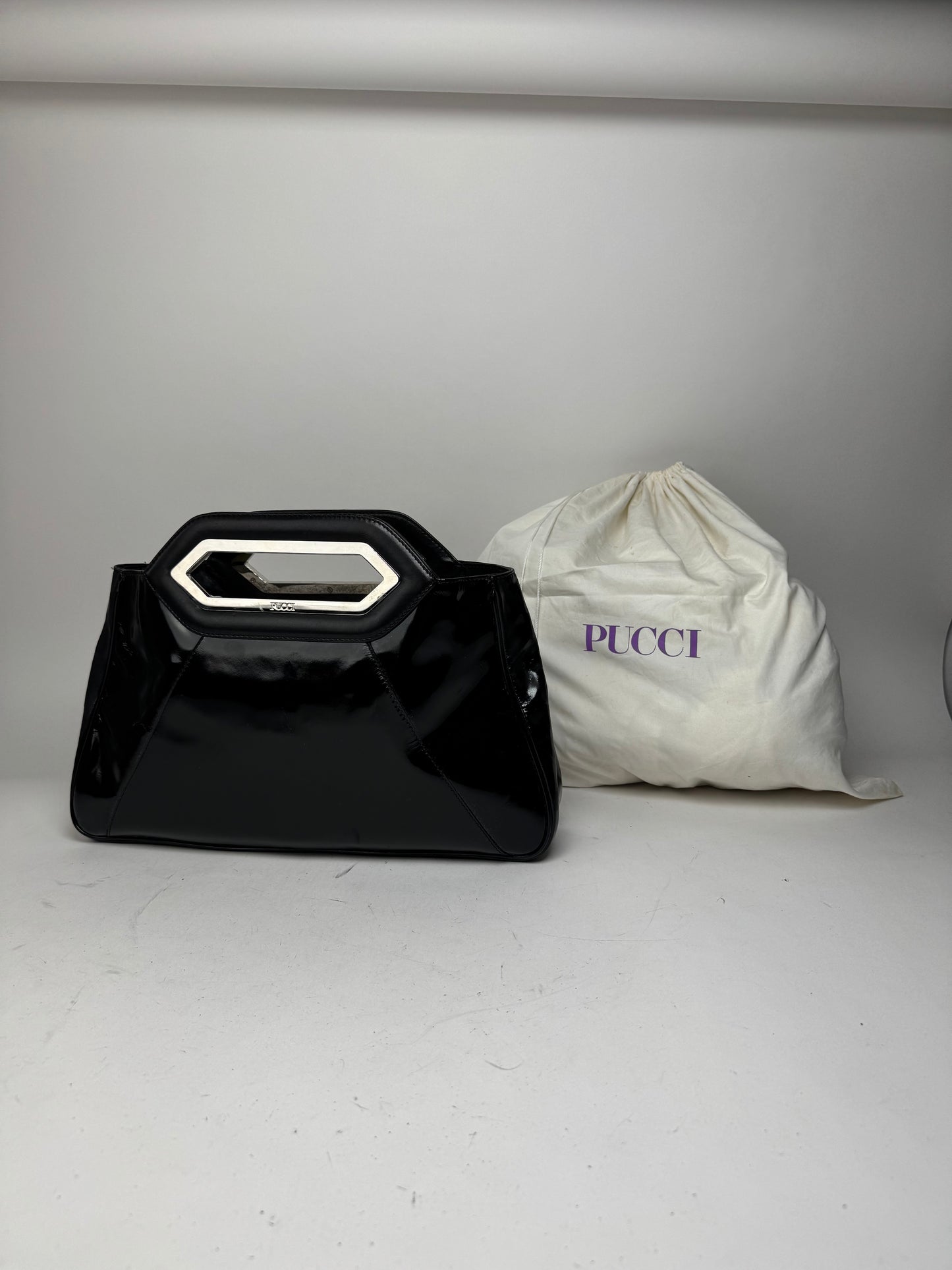 Vintage Emilio Pucci Patent leather Tote Bag black