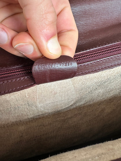 Vintage Gucci 2Way Leather Briefcase Burgundy