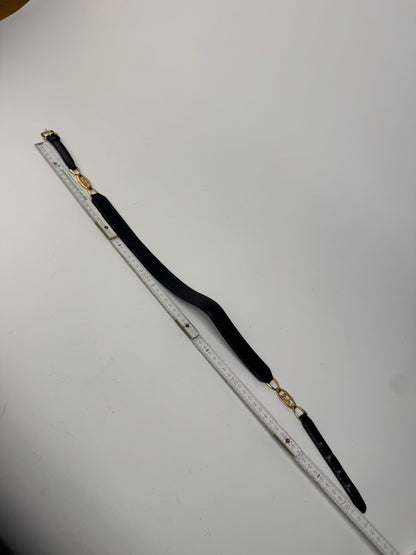 Vintage Celine Leather belt black gold