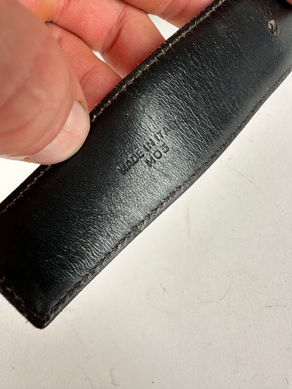 Vintage Celine Paris Triomphe Leather Belt Black