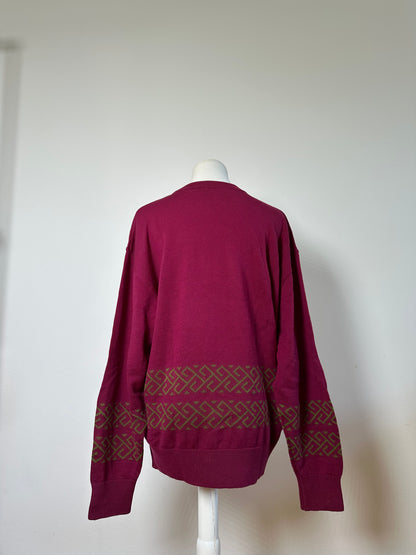 Vintage Dior Men's Wool Sweater Fuchsia Green L