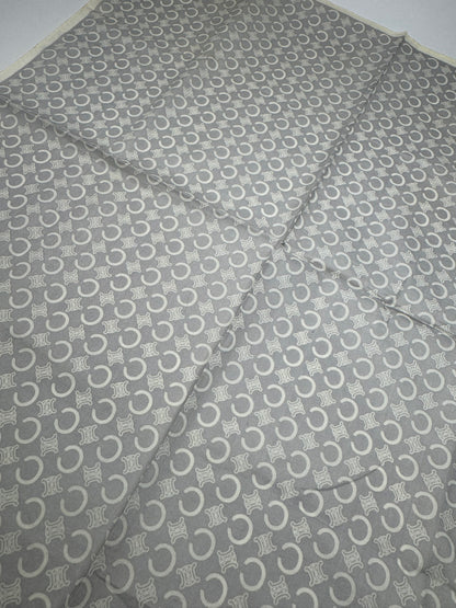 Vintage Celine Macadam Monogram Scarf white grey