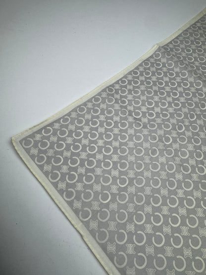 Vintage Celine Macadam Monogram Scarf white grey