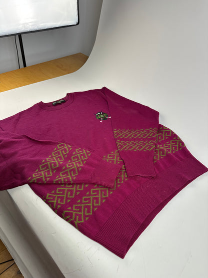 Vintage Dior Men's Wool Sweater Fuchsia Green L