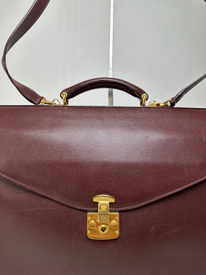 Vintage Gucci 2Way Leather Briefcase Burgundy