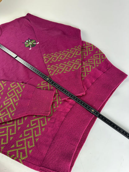 Vintage Dior Men's Wool Sweater Fuchsia Green L
