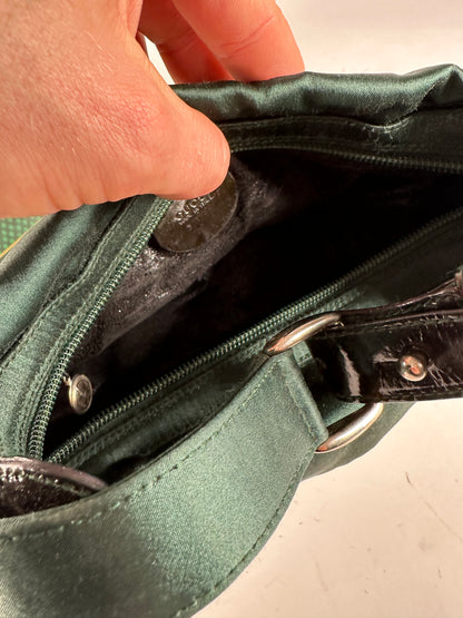 Vintage Gucci Polyester Leather Hand  Bag Green