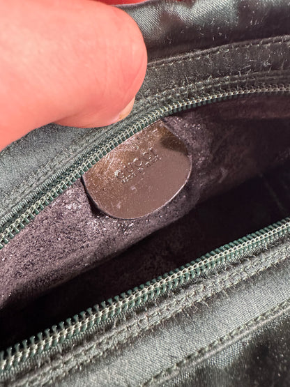 Vintage Gucci Polyester Leather Hand  Bag Green