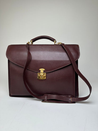 Vintage Gucci 2Way Leather Briefcase Burgundy