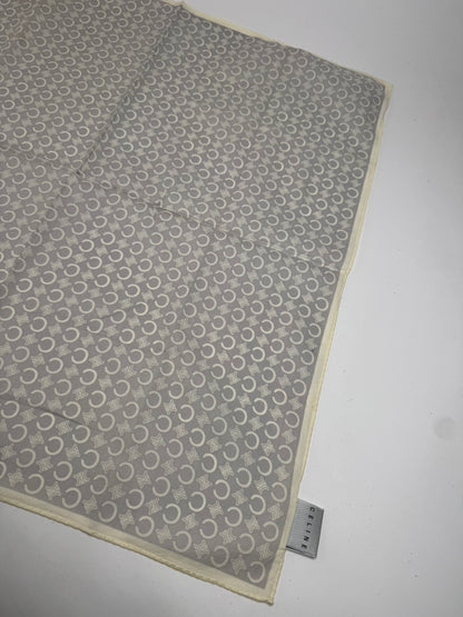 Vintage Celine Macadam Monogram Scarf white grey