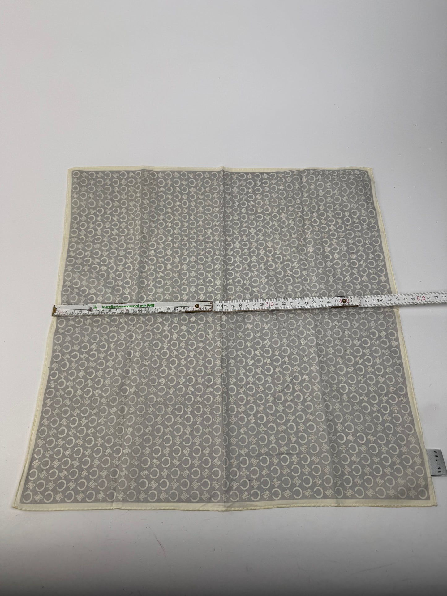 Vintage Celine Macadam Monogram Scarf white grey