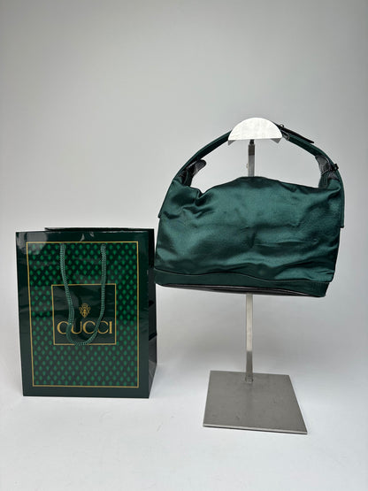 Vintage Gucci Polyester Leather Hand  Bag Green