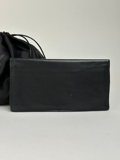 Vintage Yves Saint Laurent Leather Bifold Wallet Black Gold