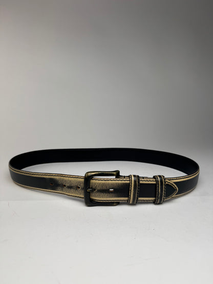 Vintage Issey Miyake Leather Belt black yellow