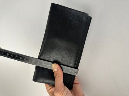 Vintage Yves Saint Laurent Leather Bifold Wallet Black Gold