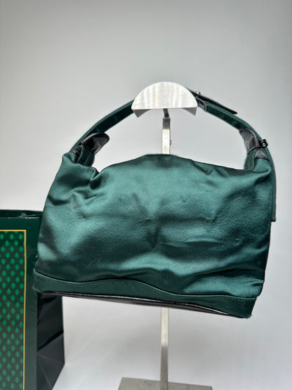 Vintage Gucci Polyester Leather Hand  Bag Green